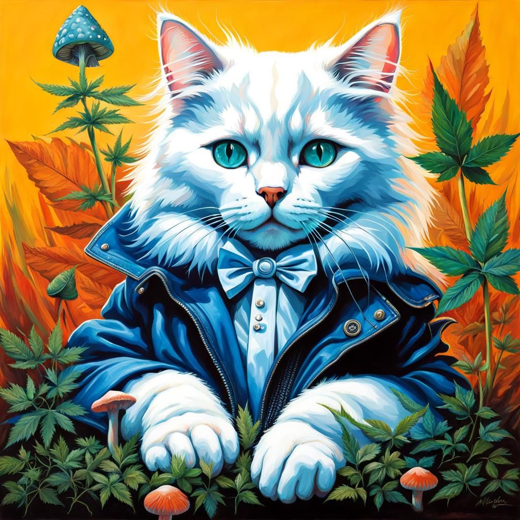 Sophisticated Cat in Psychedelic Wonderland