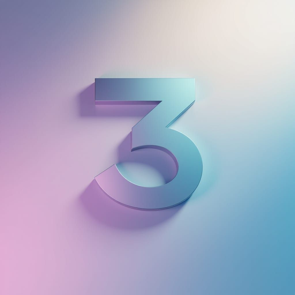 Modern Metallic 3D Logo Design on Gradient