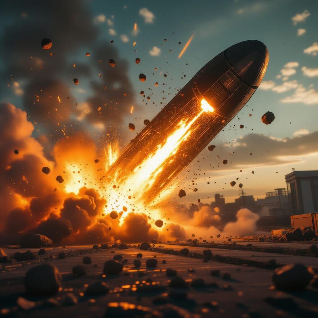 Giant Meteor Crashing into Earth with Cinematic Lighting