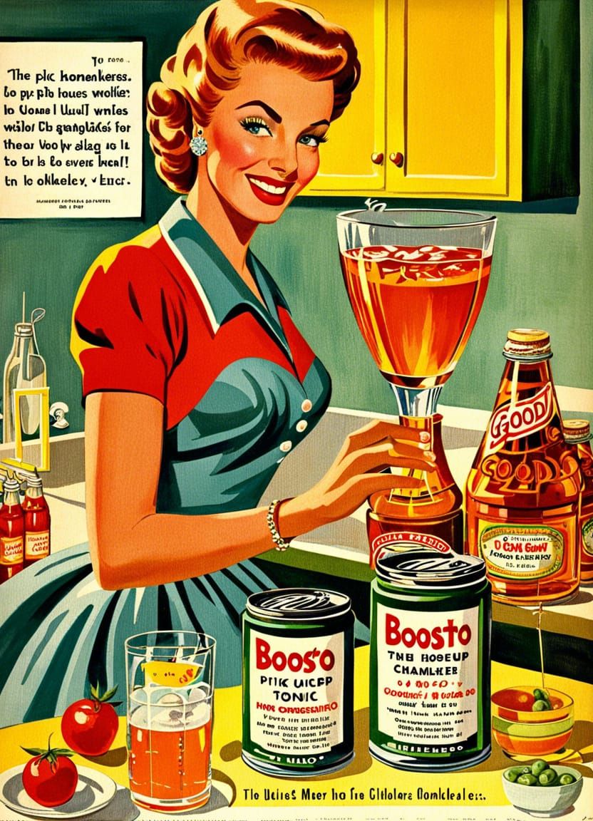 Vintage Boosto Tonic Ad for Busy Homemakers