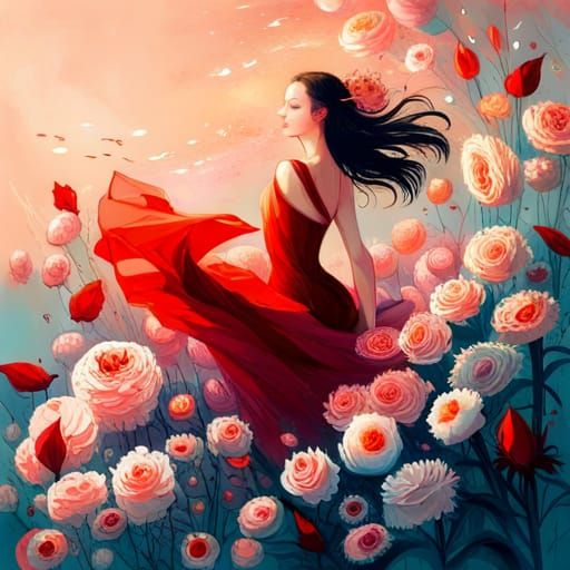 A Hyperrealistic Fantasy Princess Rises from a Glowing Glass...