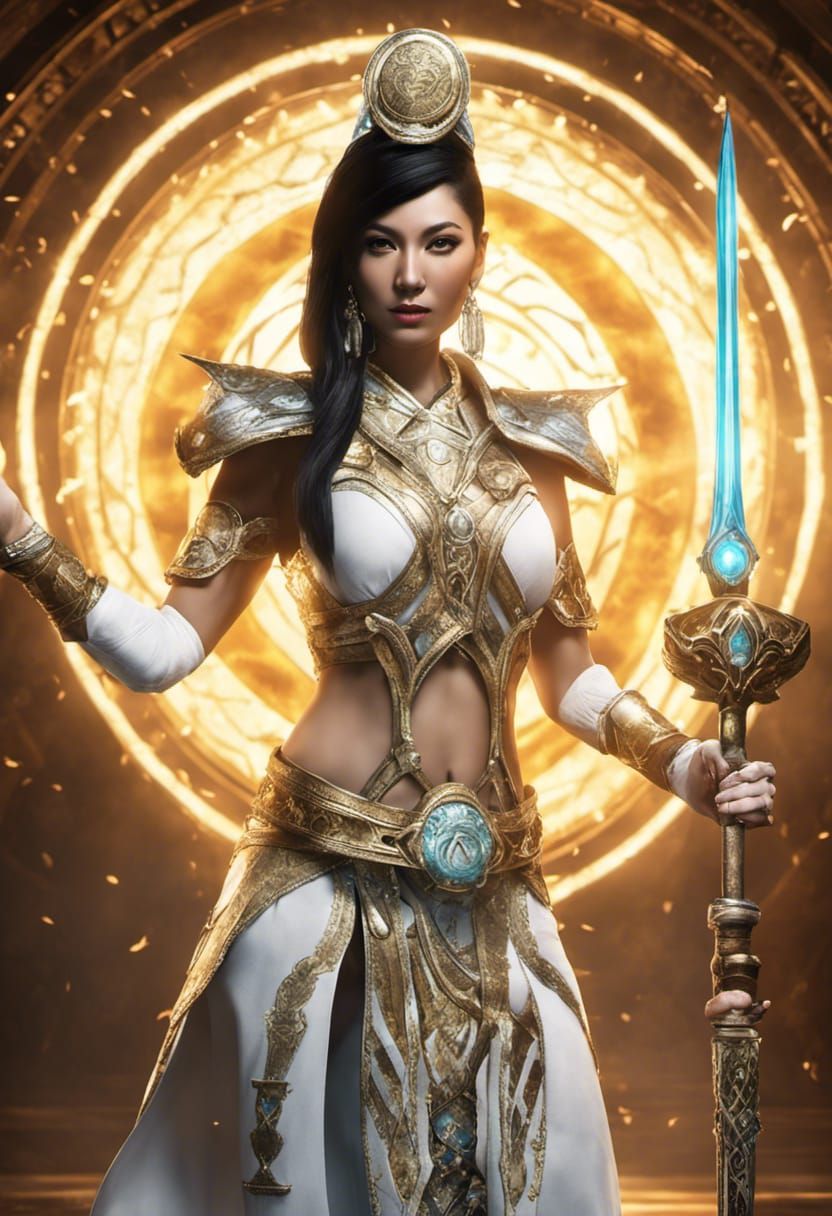 Mortal Kombat Warrior Priestess in Glowing Portal