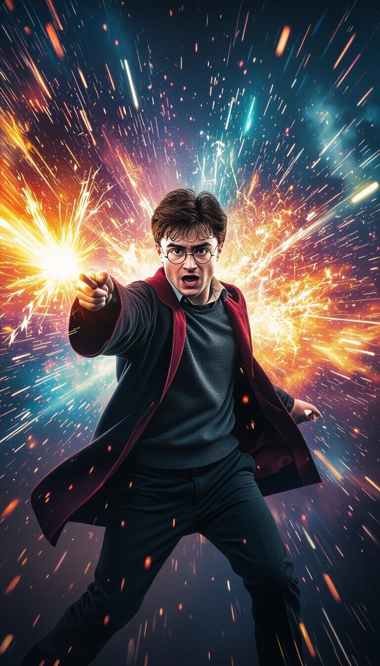 Harry Potter Unleashes Explosive Energy: Cinematic Film Stil...