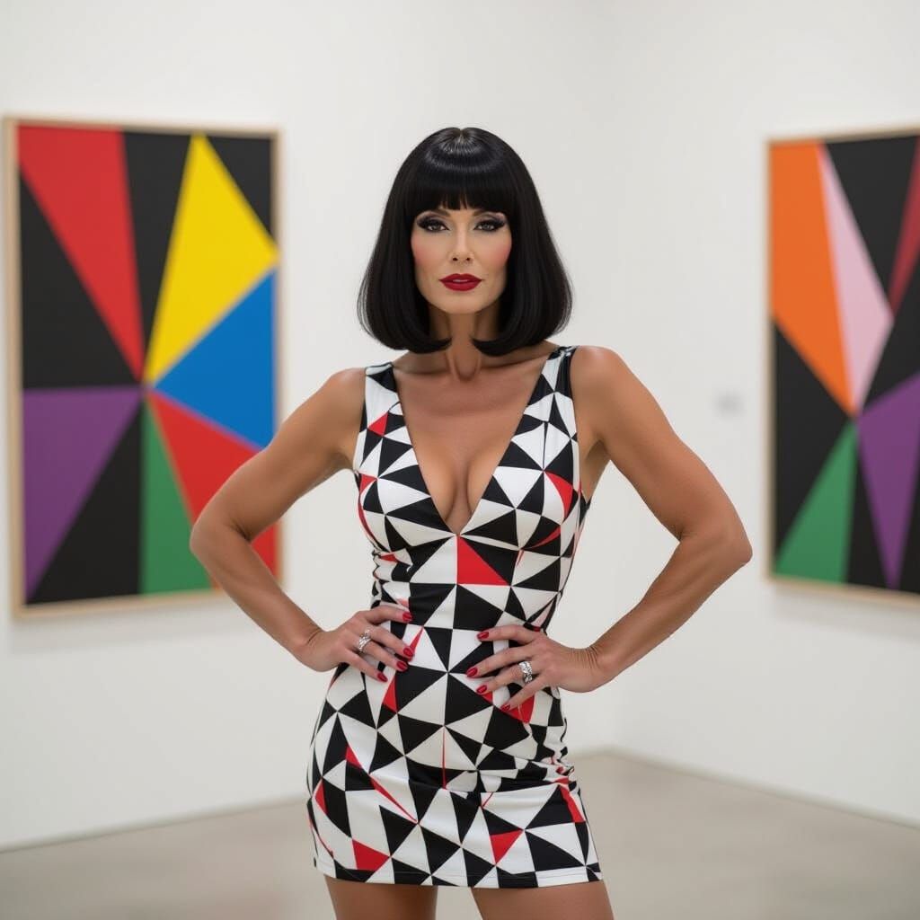 Pop Art Model in Art Gallery