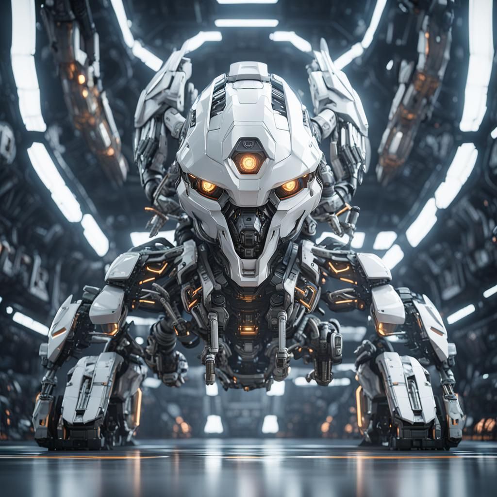 Eagle in its Nest, Rendered in Cinematic Sci-Fi Style