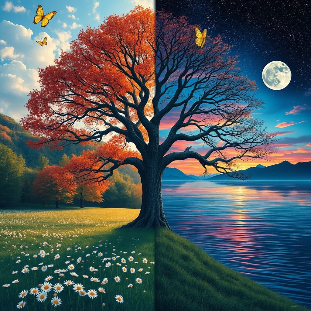 A Tree at Two Times of Year