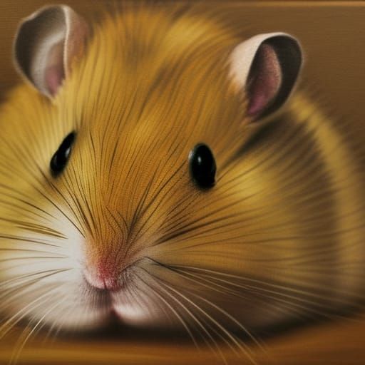 Surrealistic Hamster Portrait in Golden Ratio Harmony