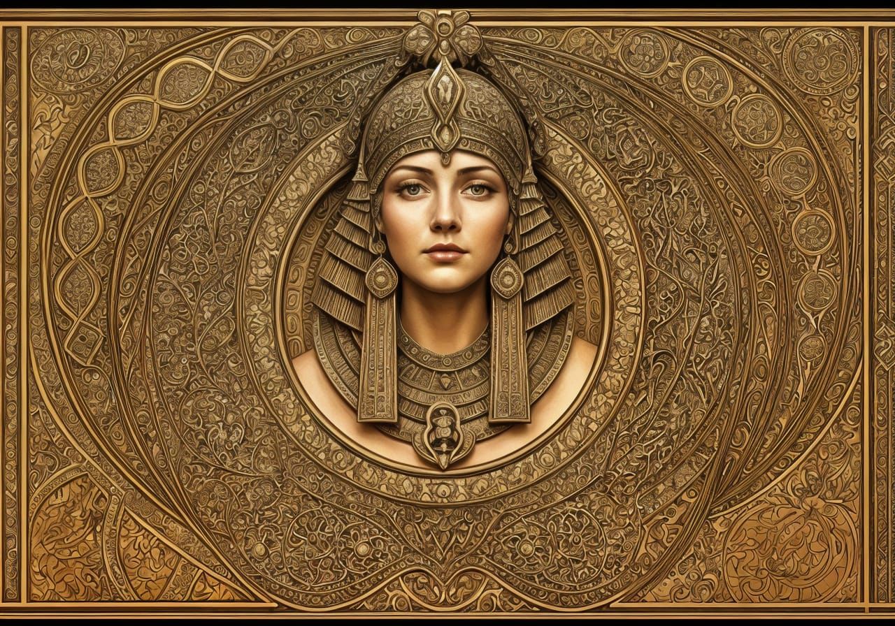 Ethereal Art Nouveau Goddess in Dreamlike Cityscape