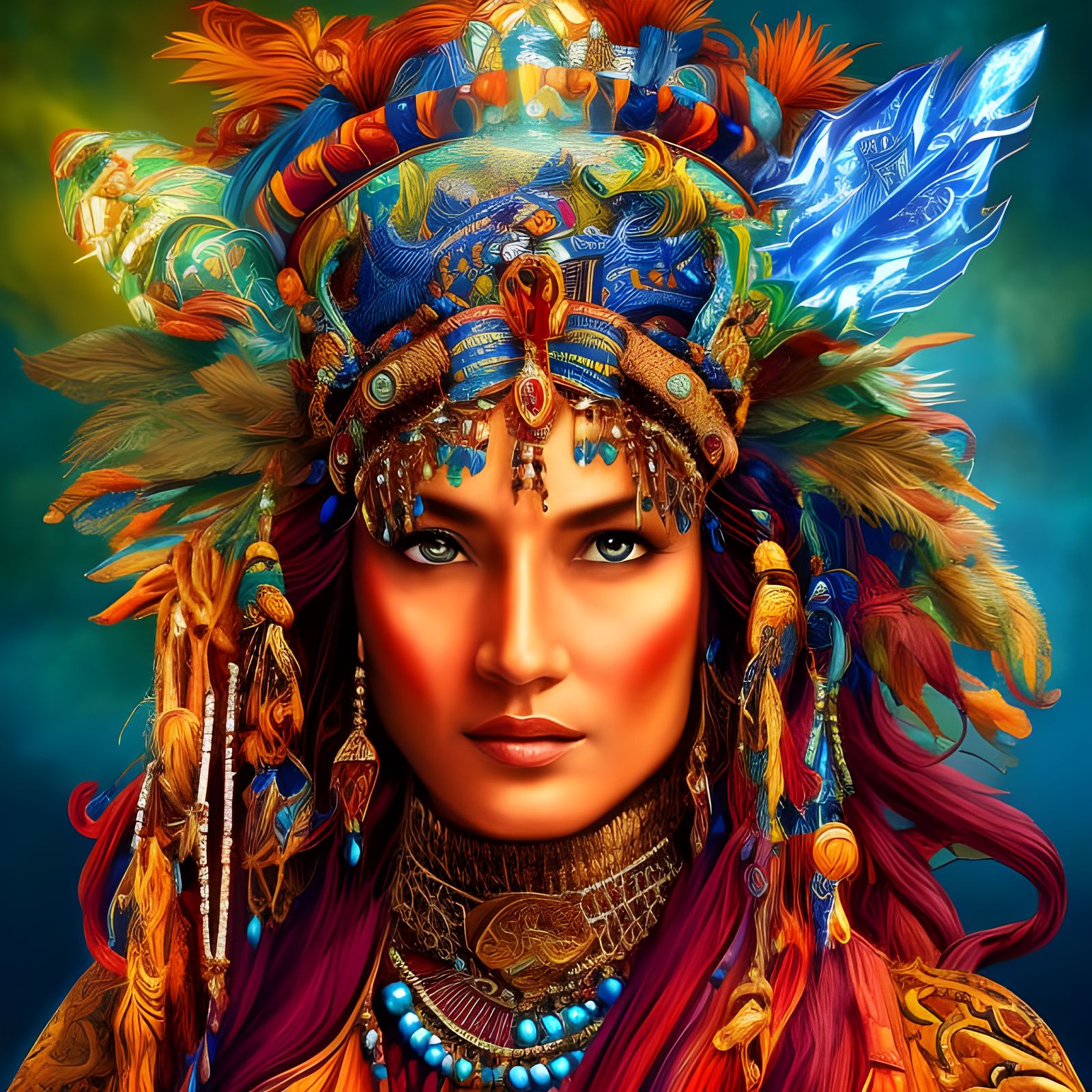 Ancient Shaman in Whimsical Fantasy Portrait
