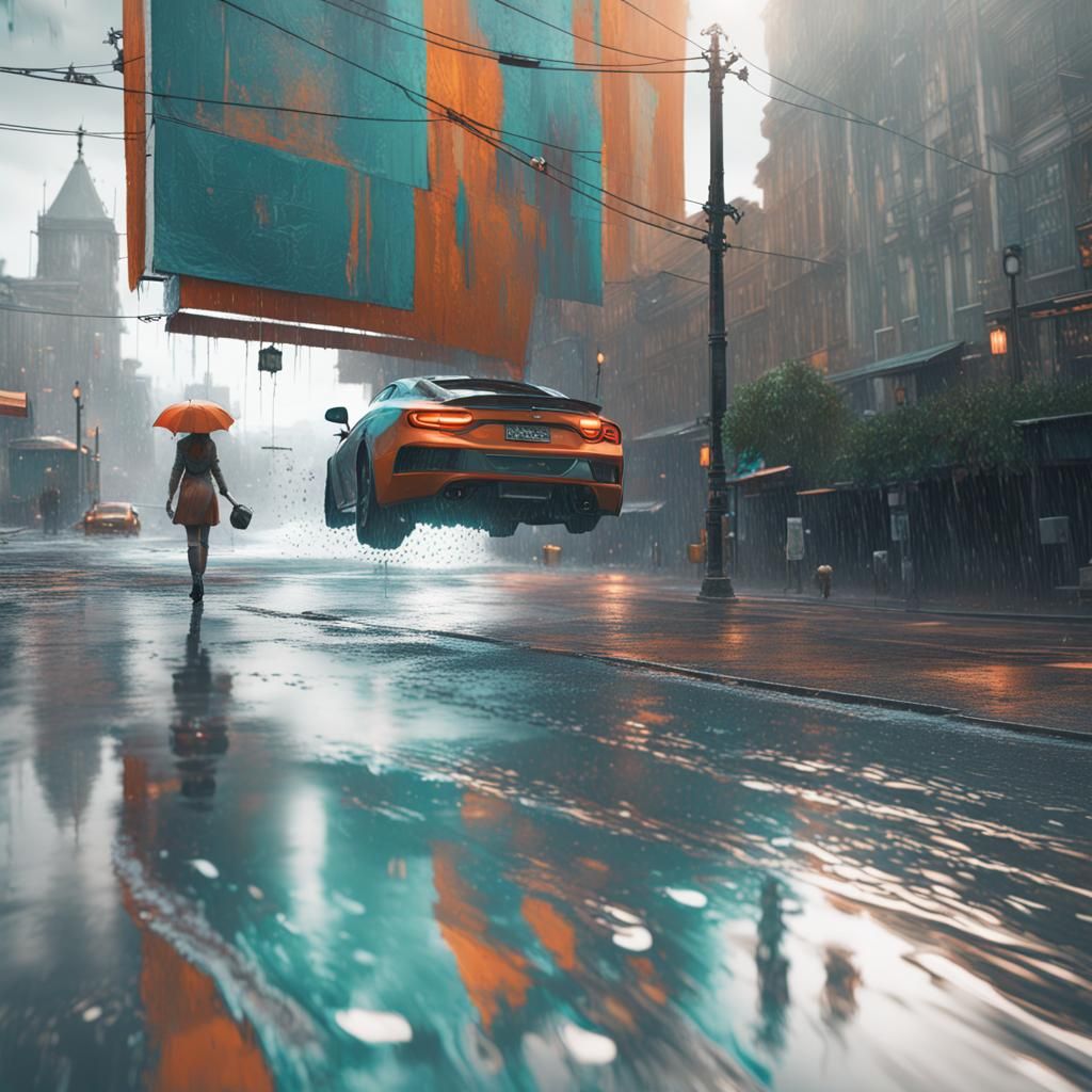 Dramatic Triadic Color Concept Art with Hyperdetailed Dynami...