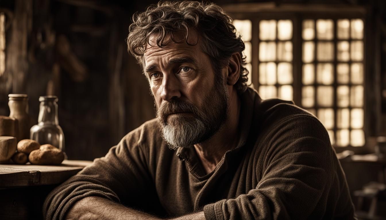 Weathered Gentleman in Earthy, Chiaroscuro Lighting