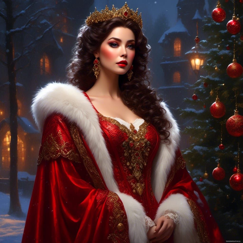 Mother Christmas Goddess in Elegant Fantasy Portrait