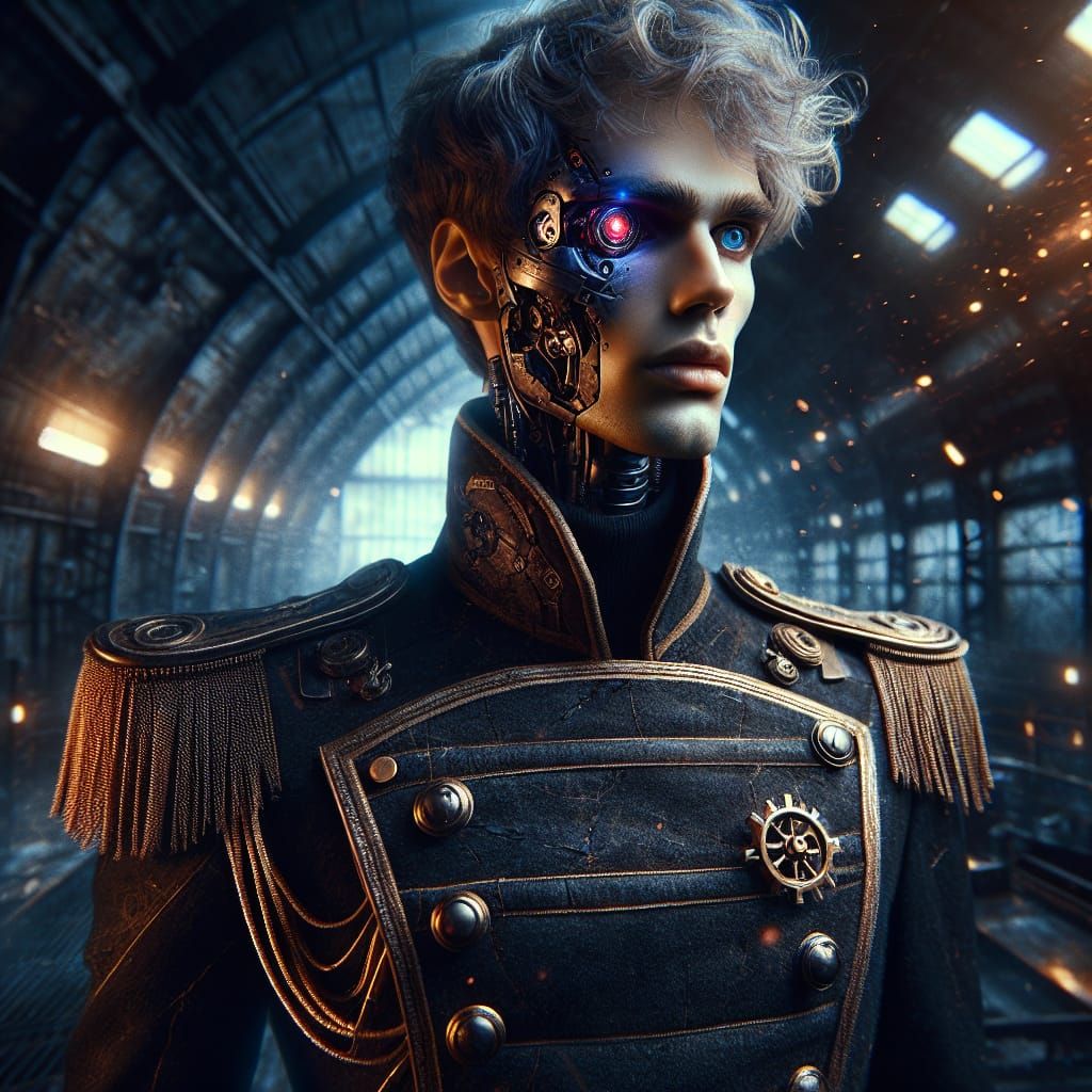 Grimdark Portrait: Cybernetic Penumbra Operative in 8K