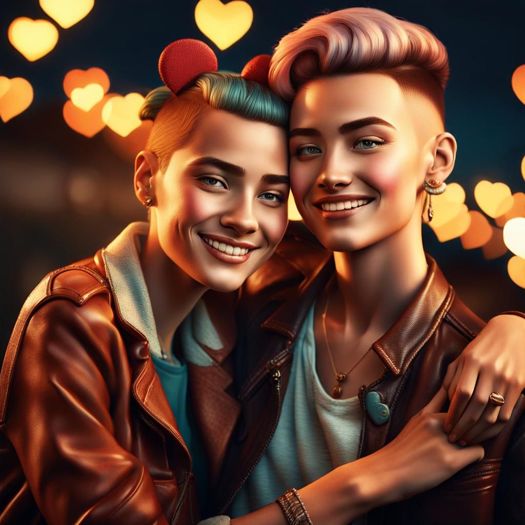 Vintage-Inspired Portrait of Butch and Femme Love