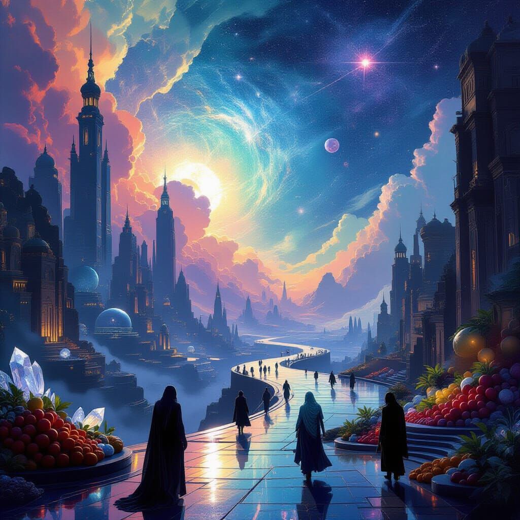 Art Deco Bazaar on Windswept Alien Plateau