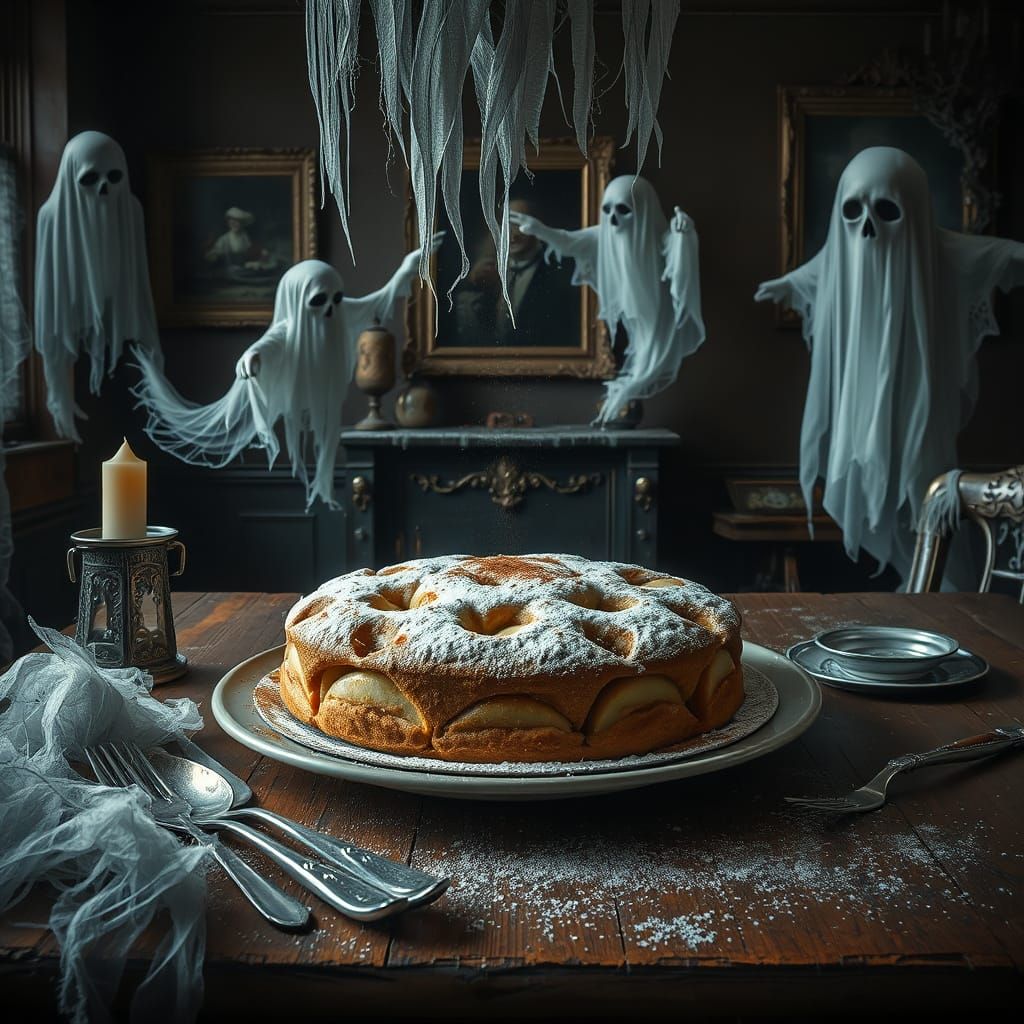 Haunted Mansion: Rustic Apple Cake in Gothic Style