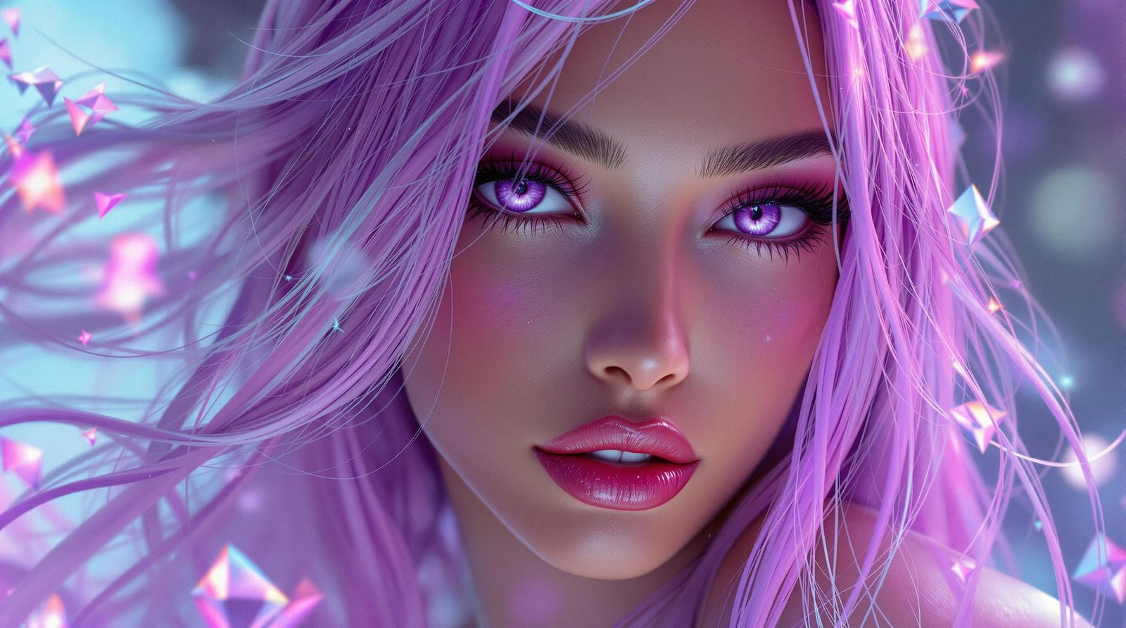 Anime Model in Cyberpunk Style with Detailed Eyes