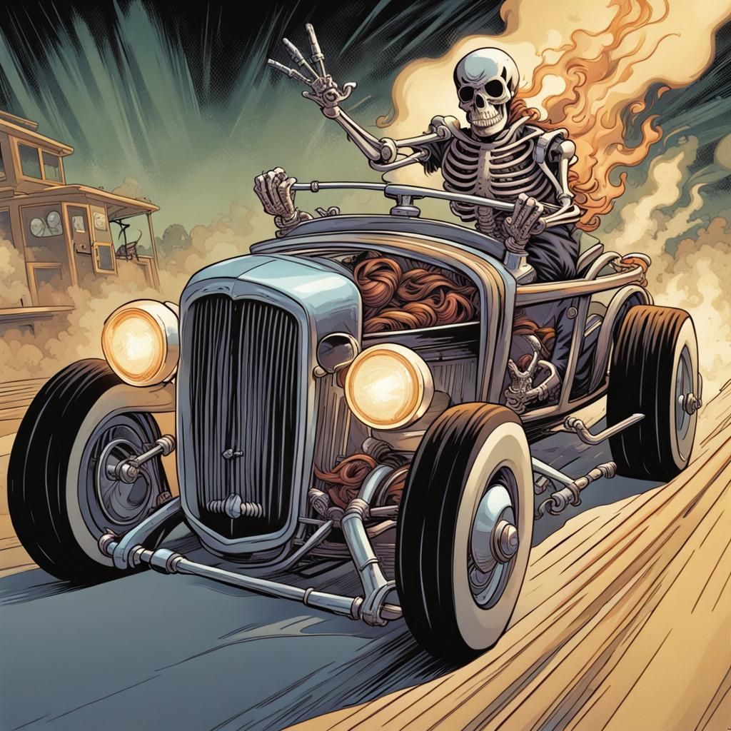 Retro-Style Skeleton Speed Demon
