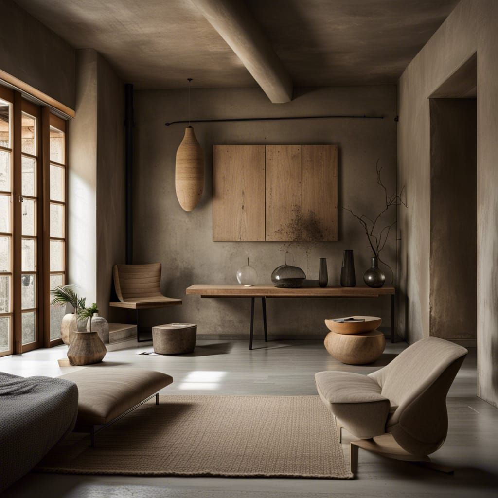 Wabi-Sabi Inspired Minimalist Living Space