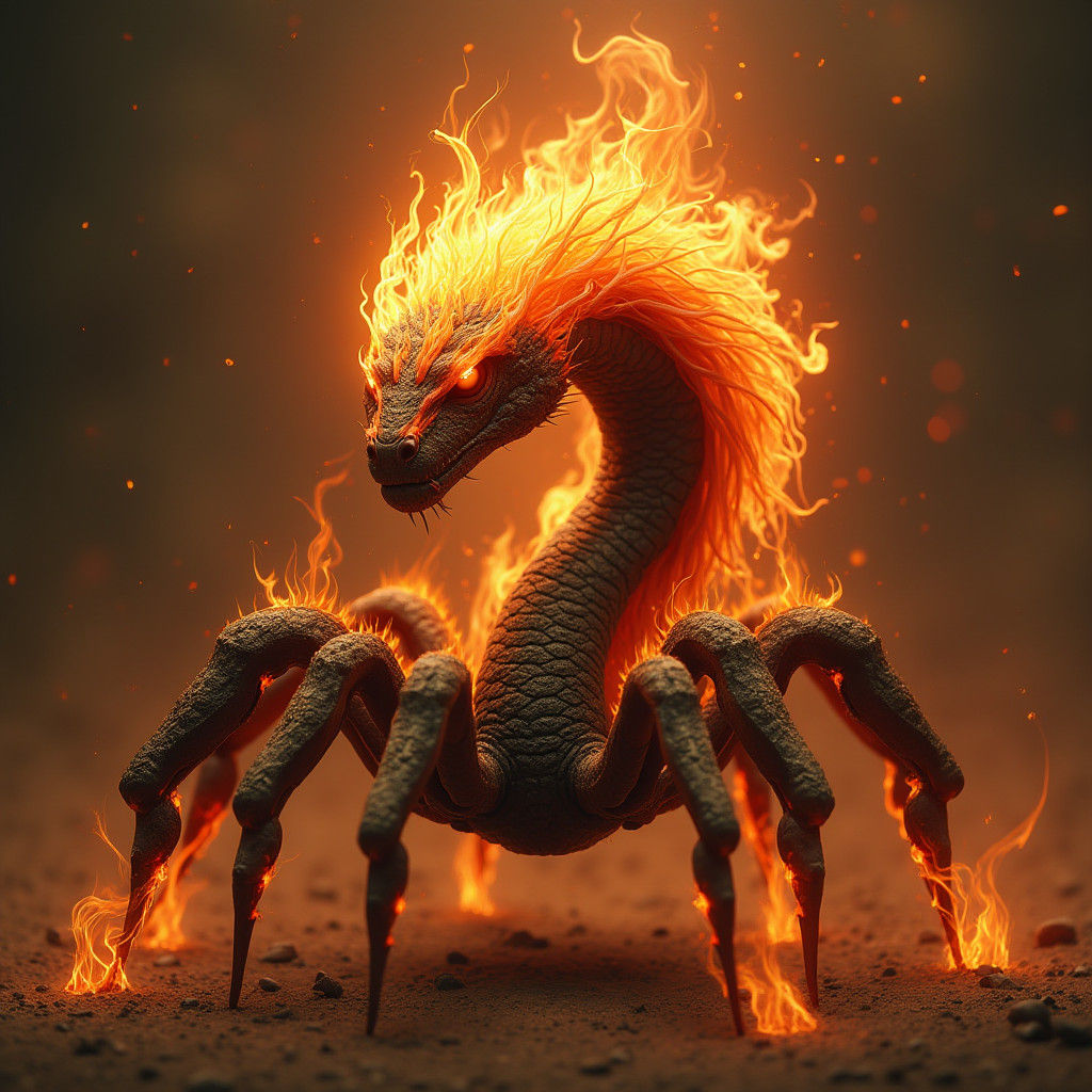 Serpentine Horror Emerges from Fiery Abyss