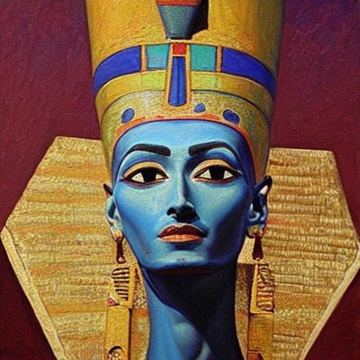 Golden Queen of Egypt in Oil Painting Style