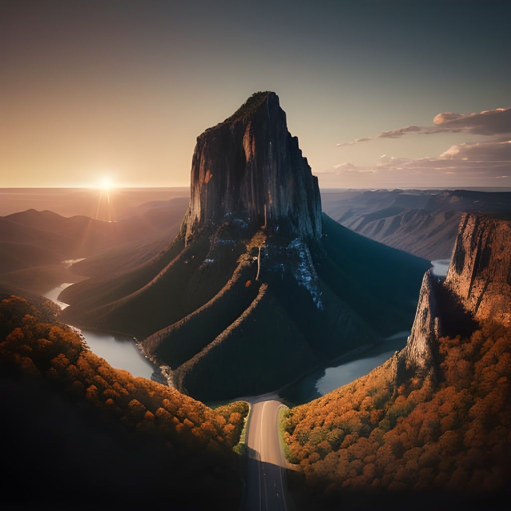 Cinematic American Landscape at Sunset