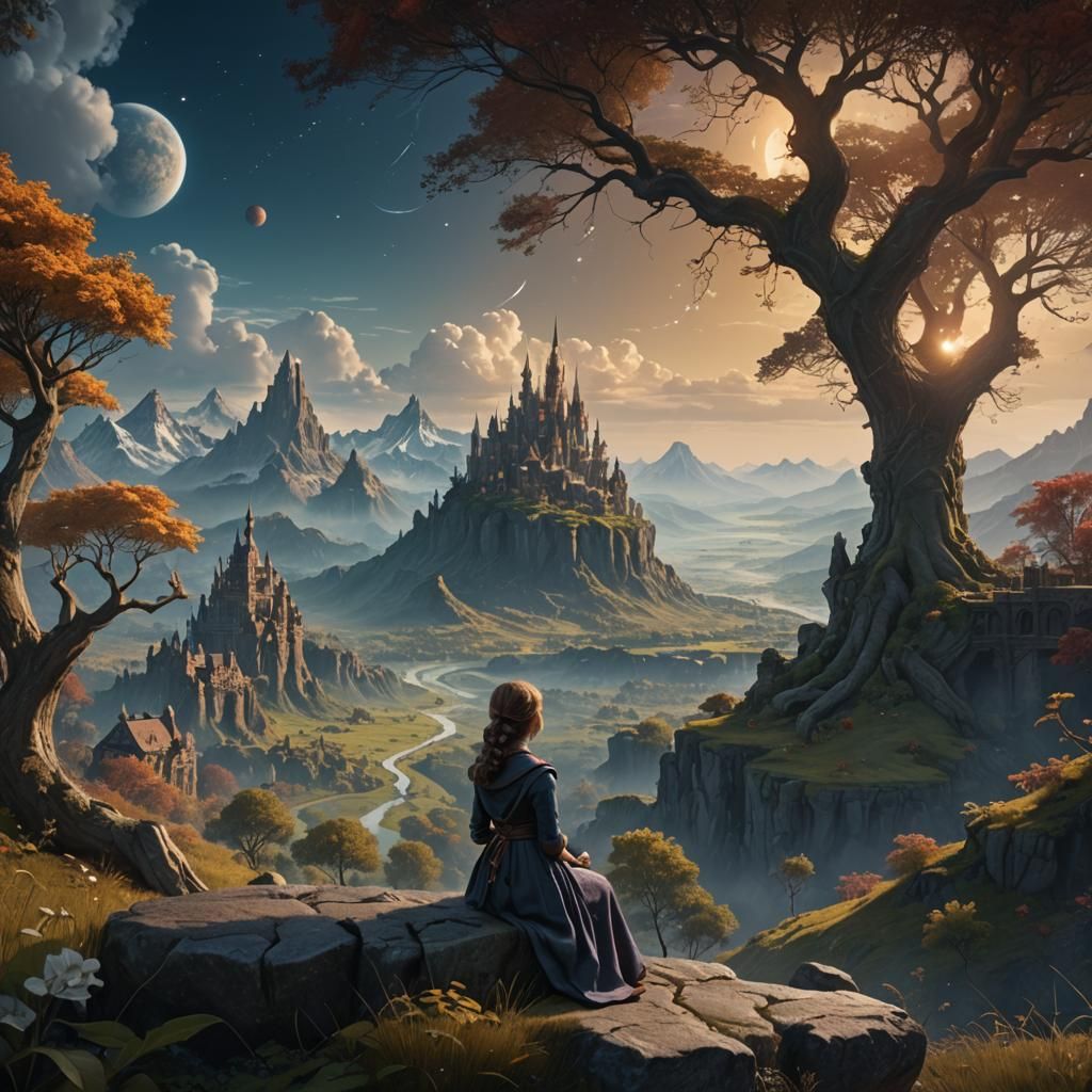 Ethereal Seated Fantasy Figure Finds Serenity