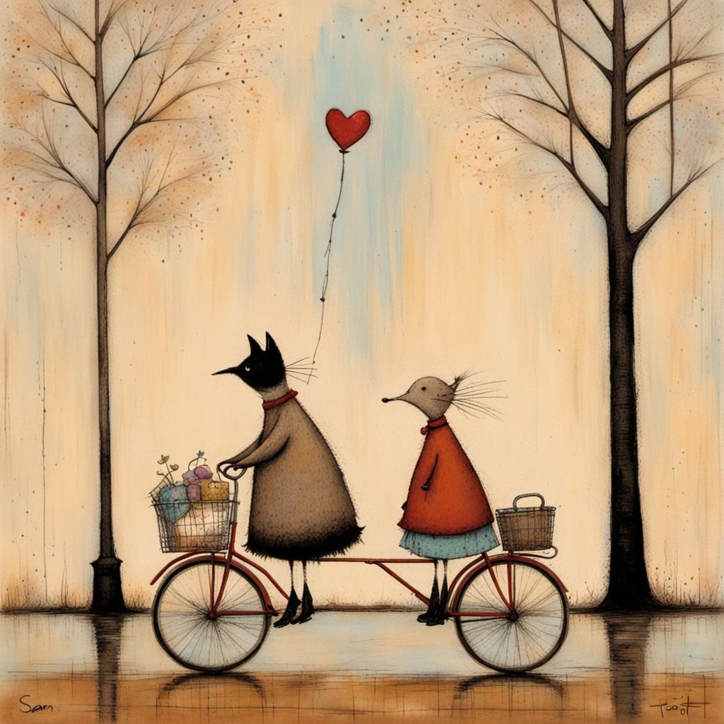 Whimsical Coastal Art in Watercolor Style