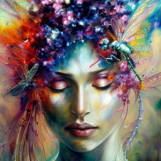 Fantasy Dragonflies in Exuberant Speedpainting Style