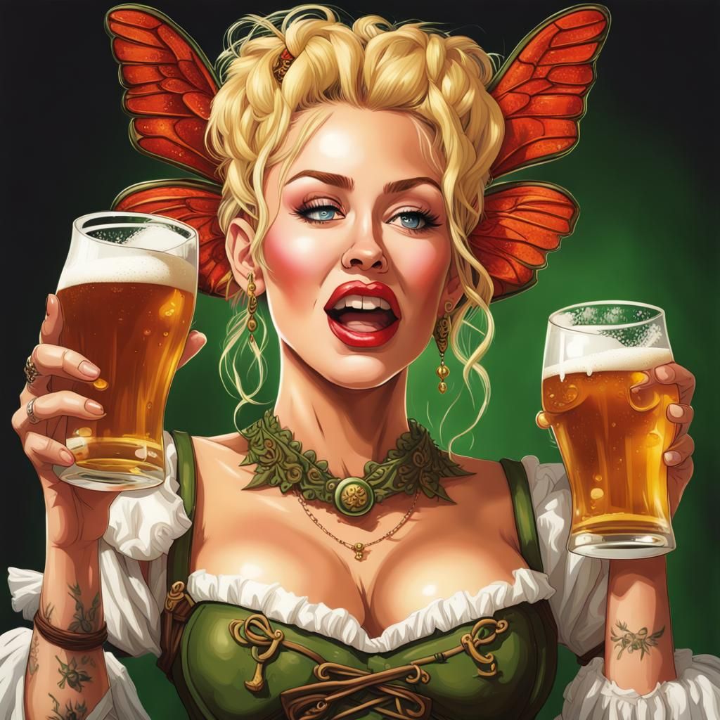 Hyperrealistic Miley Cyrus as Honey Maiden in Renaissance We...