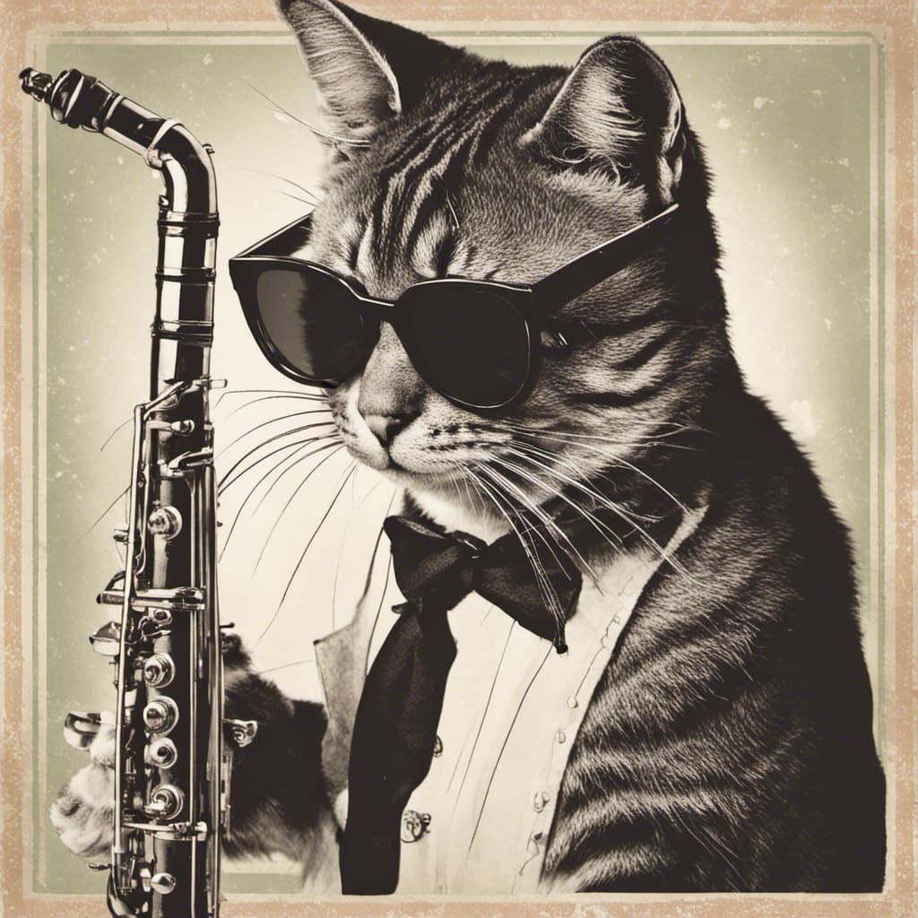 Feline Musician in Sunglasses