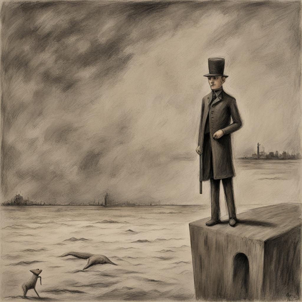 Dreamlike Spanish Landscape in Alfred Kubin Style