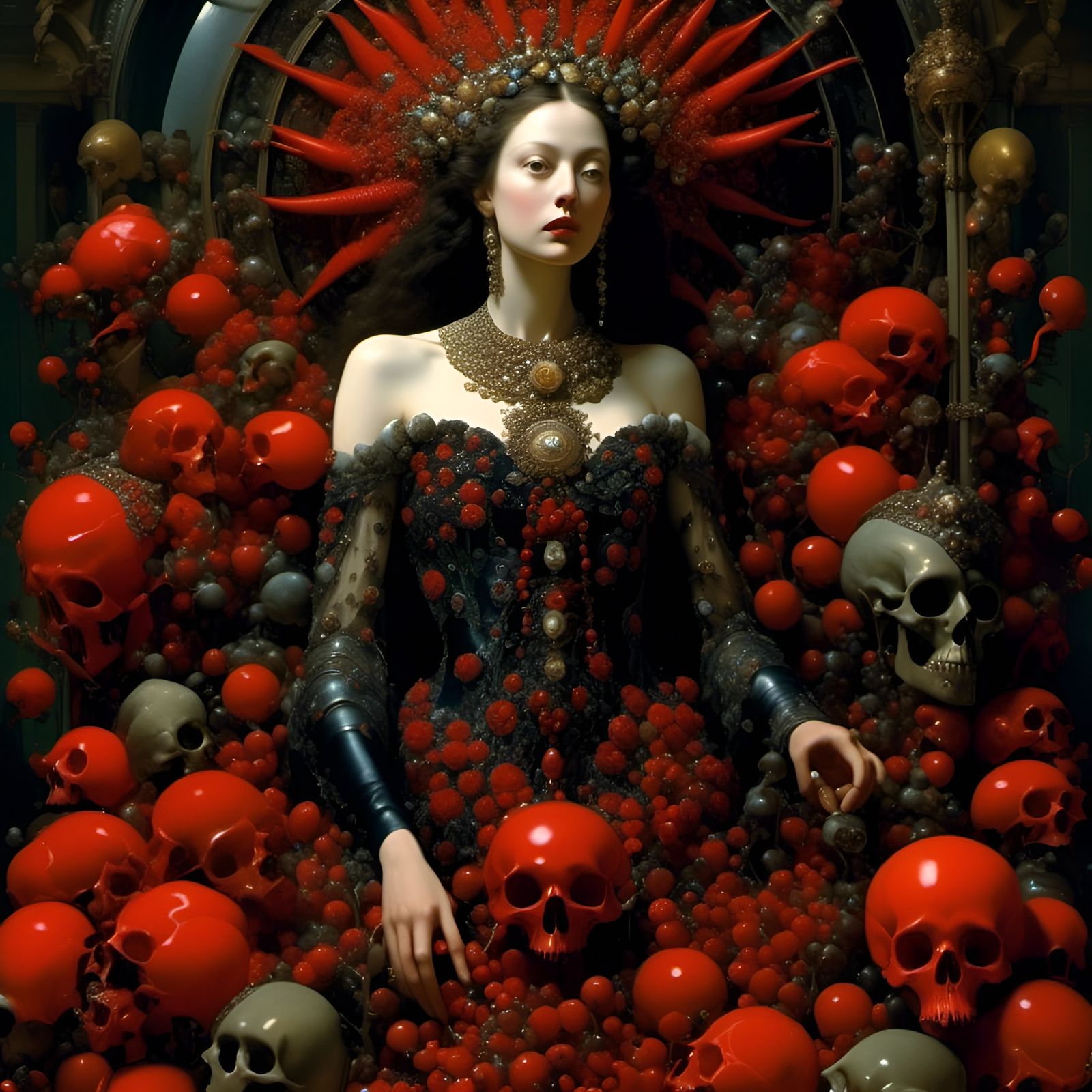 Surreal Art Nouveau Temptress with Volumetric Lighting