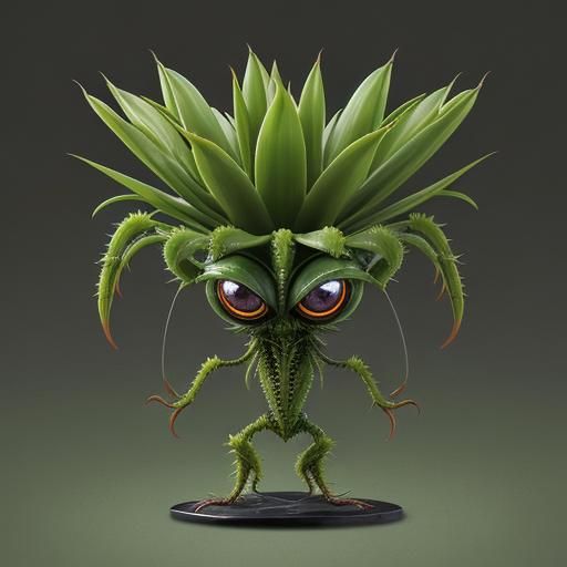 Chibi Alien Plant Species with Big Eyes and Legged