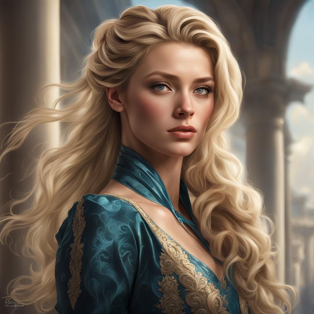 Elegant Mother in Formal Attire, Rendered in Intricate, 8K R...