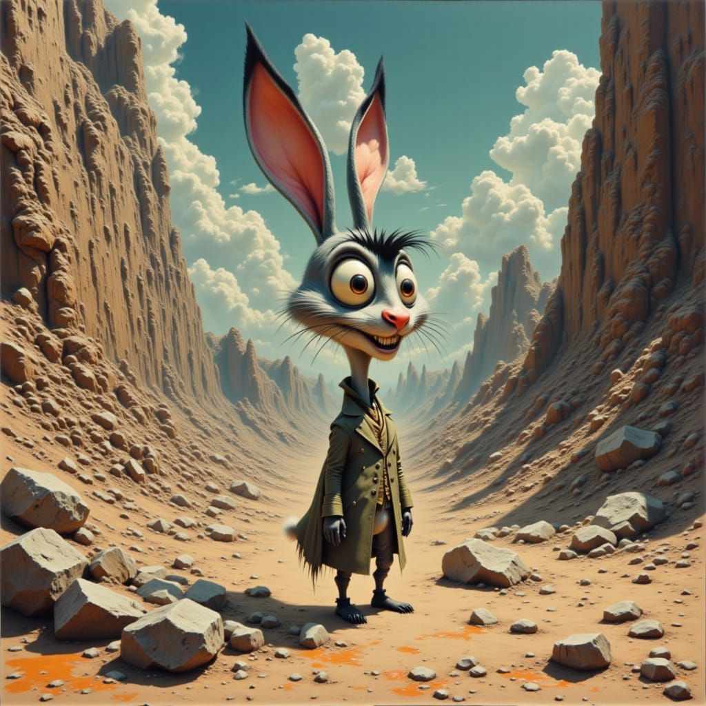 A wacky, anthropomorphic rabbit