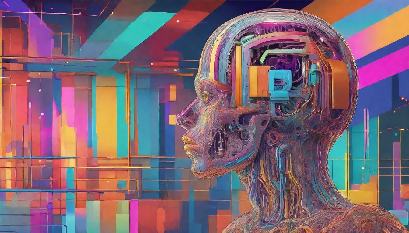 Intelligent AI Soul in Vibrant Colors and Sharp Details