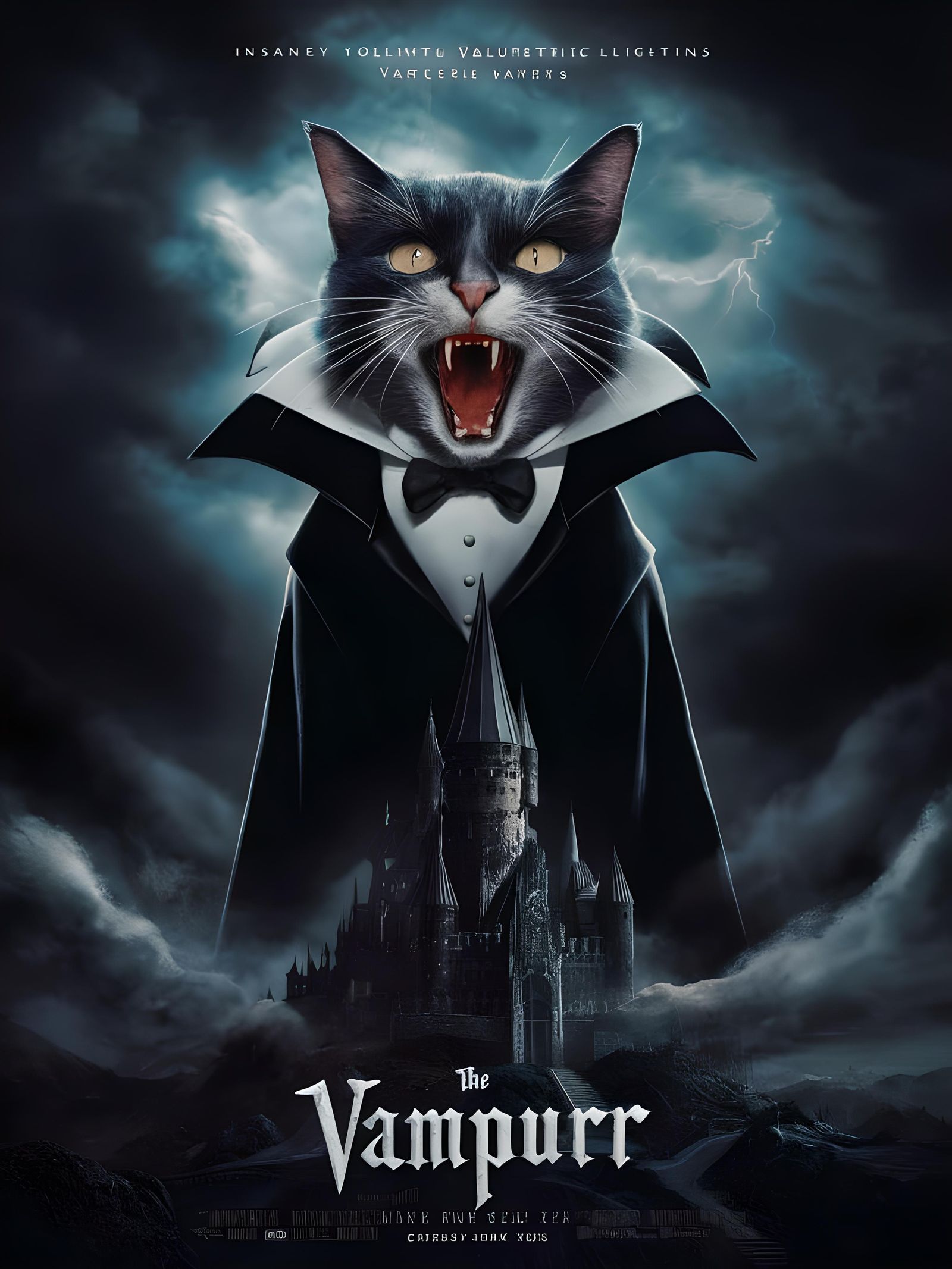 Sinister Feline Overlords in Gothic Castle