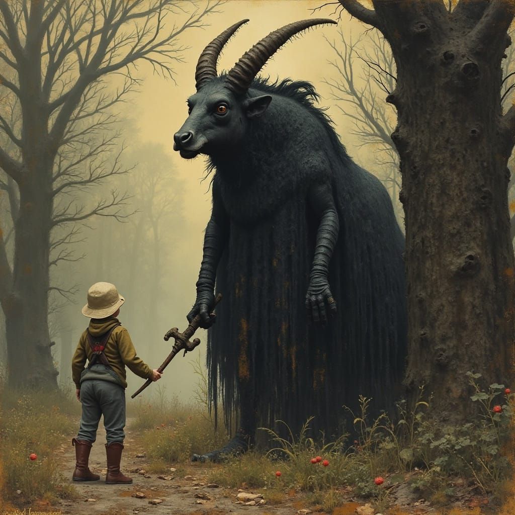 Darkened Americana in the Style of Norman Rockwell