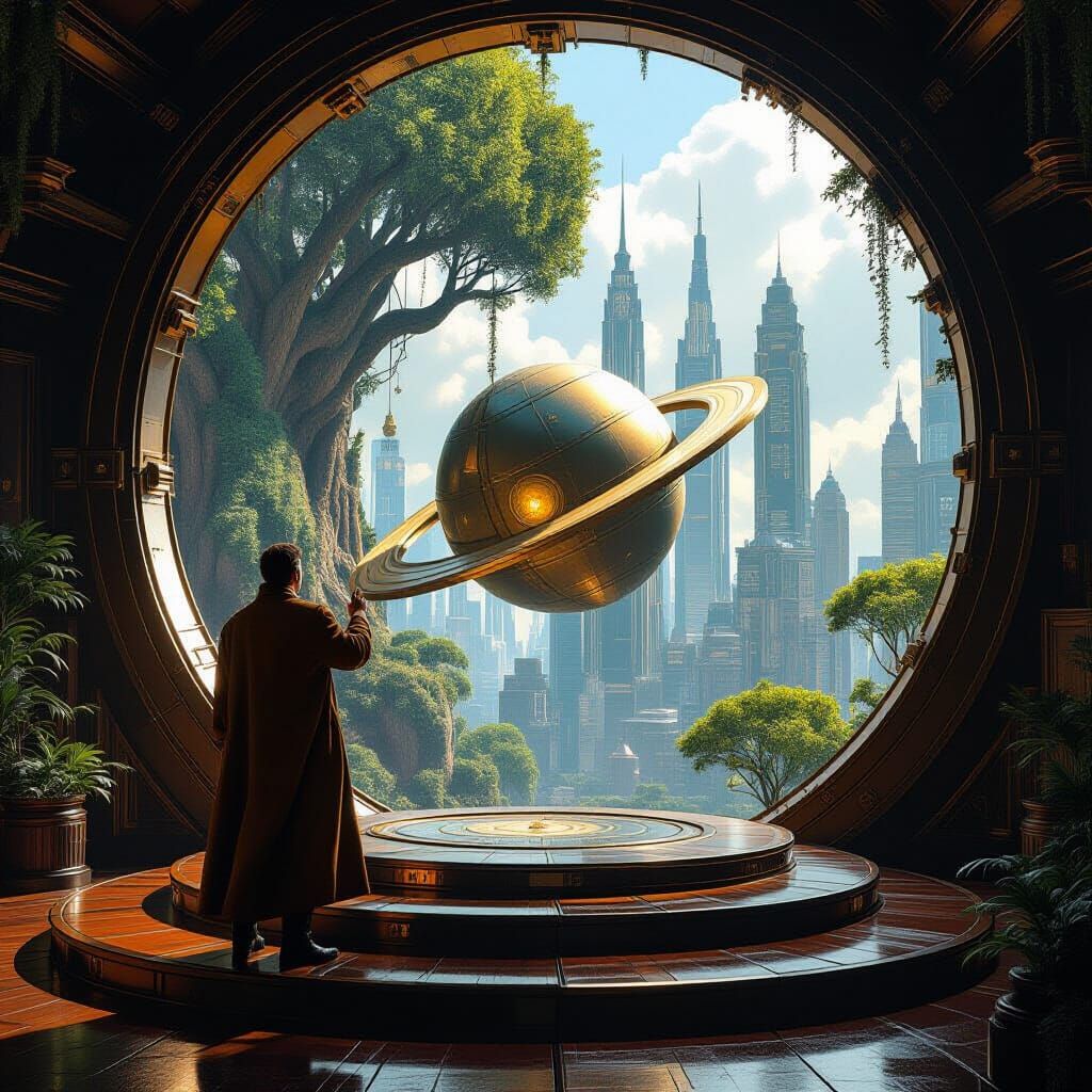 Steampunk Scientist Opens Portal to Dystopian Future