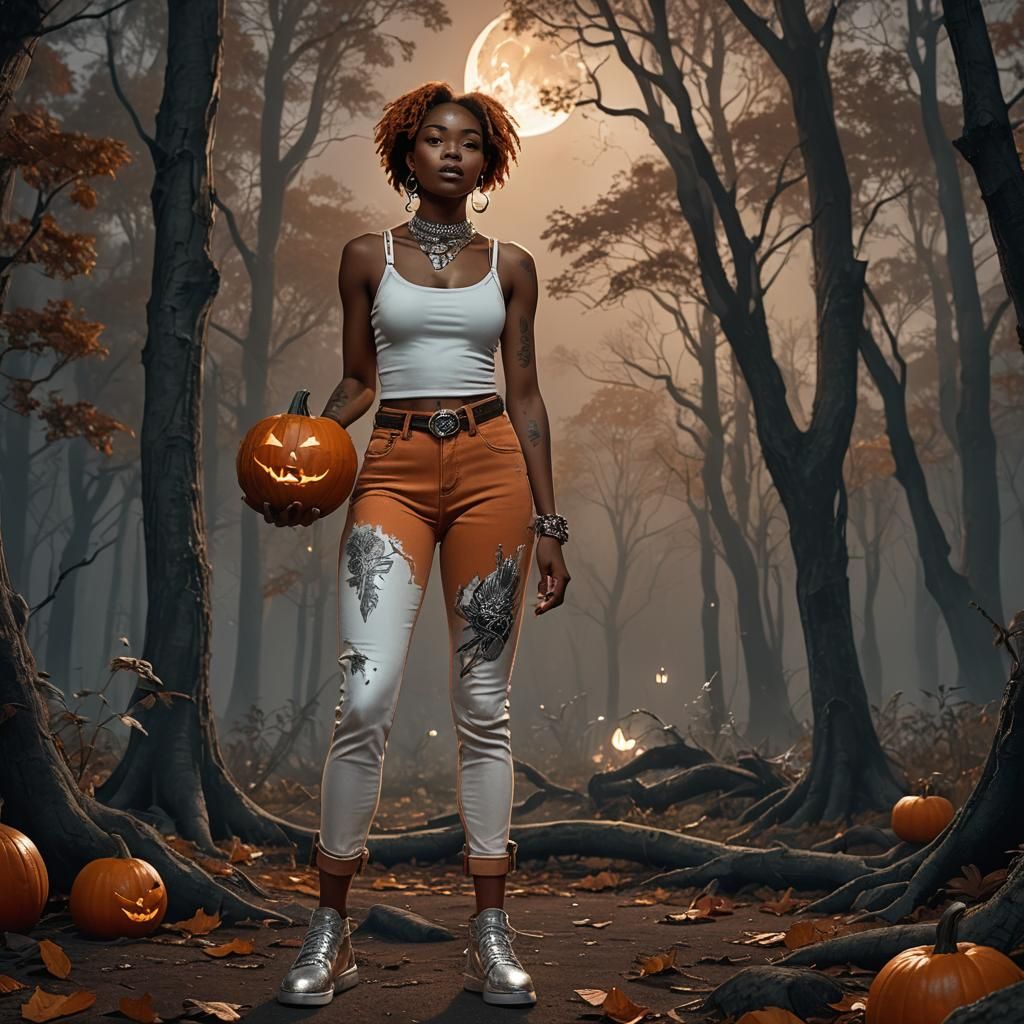 Ethereal Fantasy Beauty in Moonlit Forest