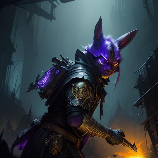 Ethereal Bad Bunny in Dark Fantasy Concept Art