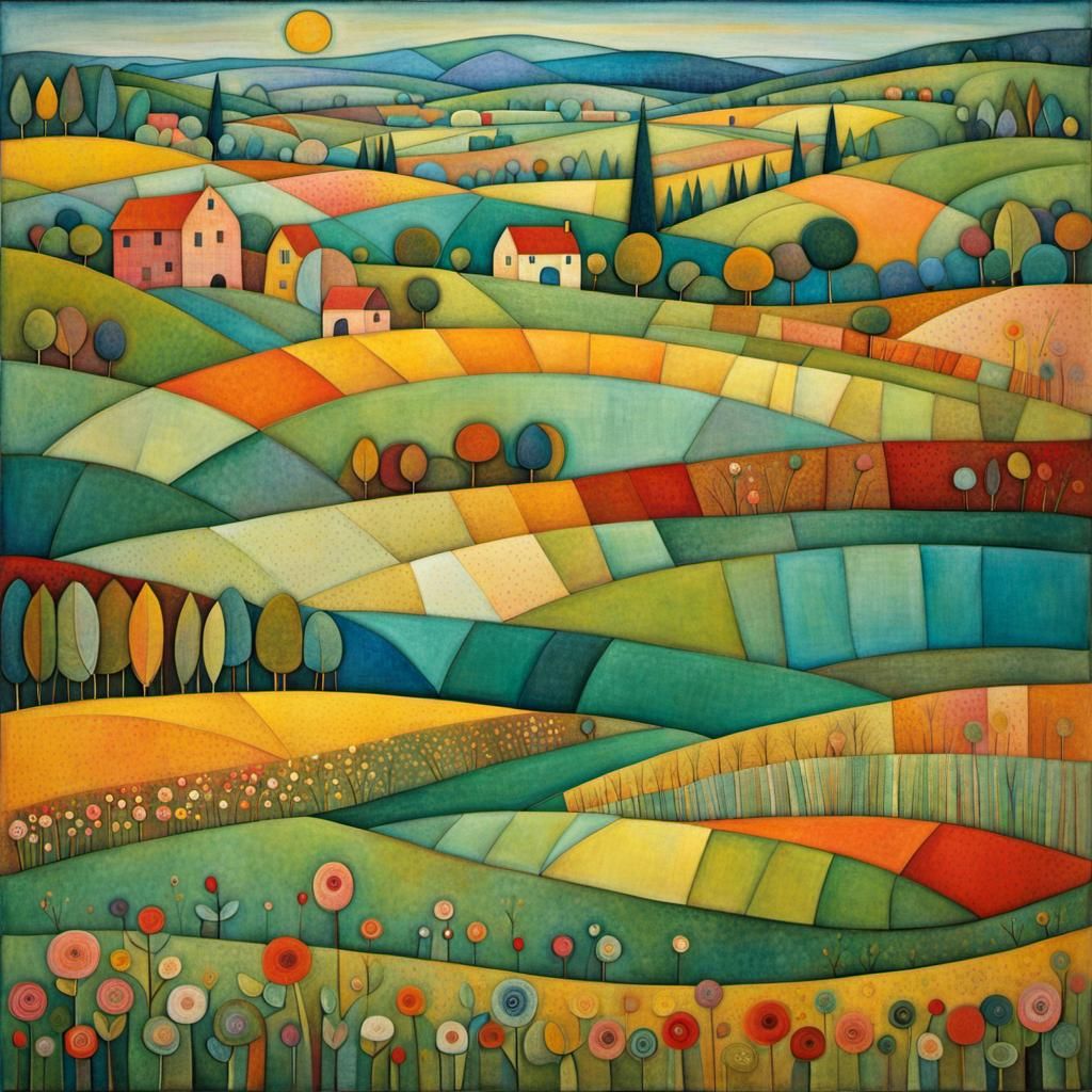 Intricate Spring Fields Inspired by Klee