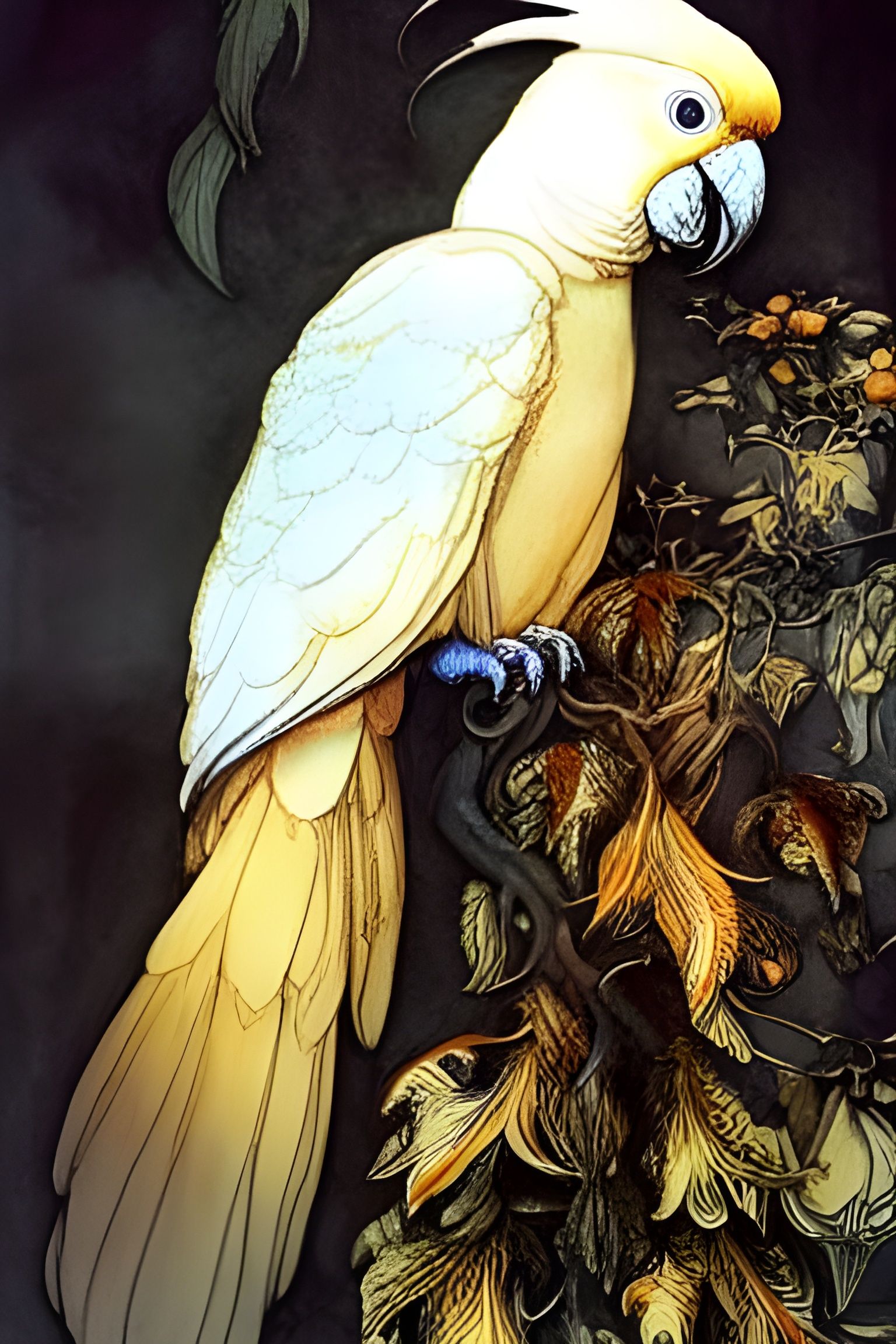 Regal Prince Cockatoo in Intricate Rococo Portrait