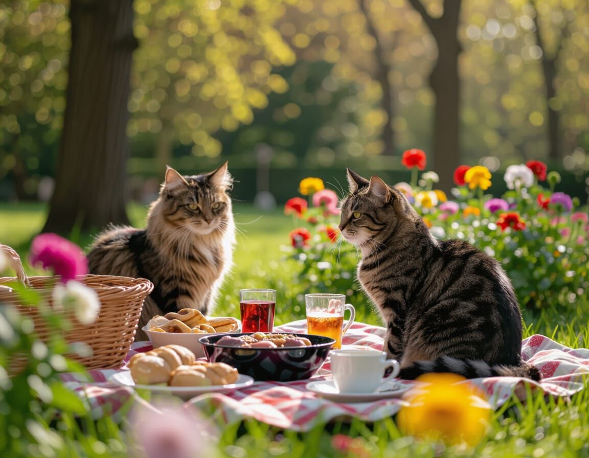 Cat's Parisian Picnic with Friends: DSLR Photography