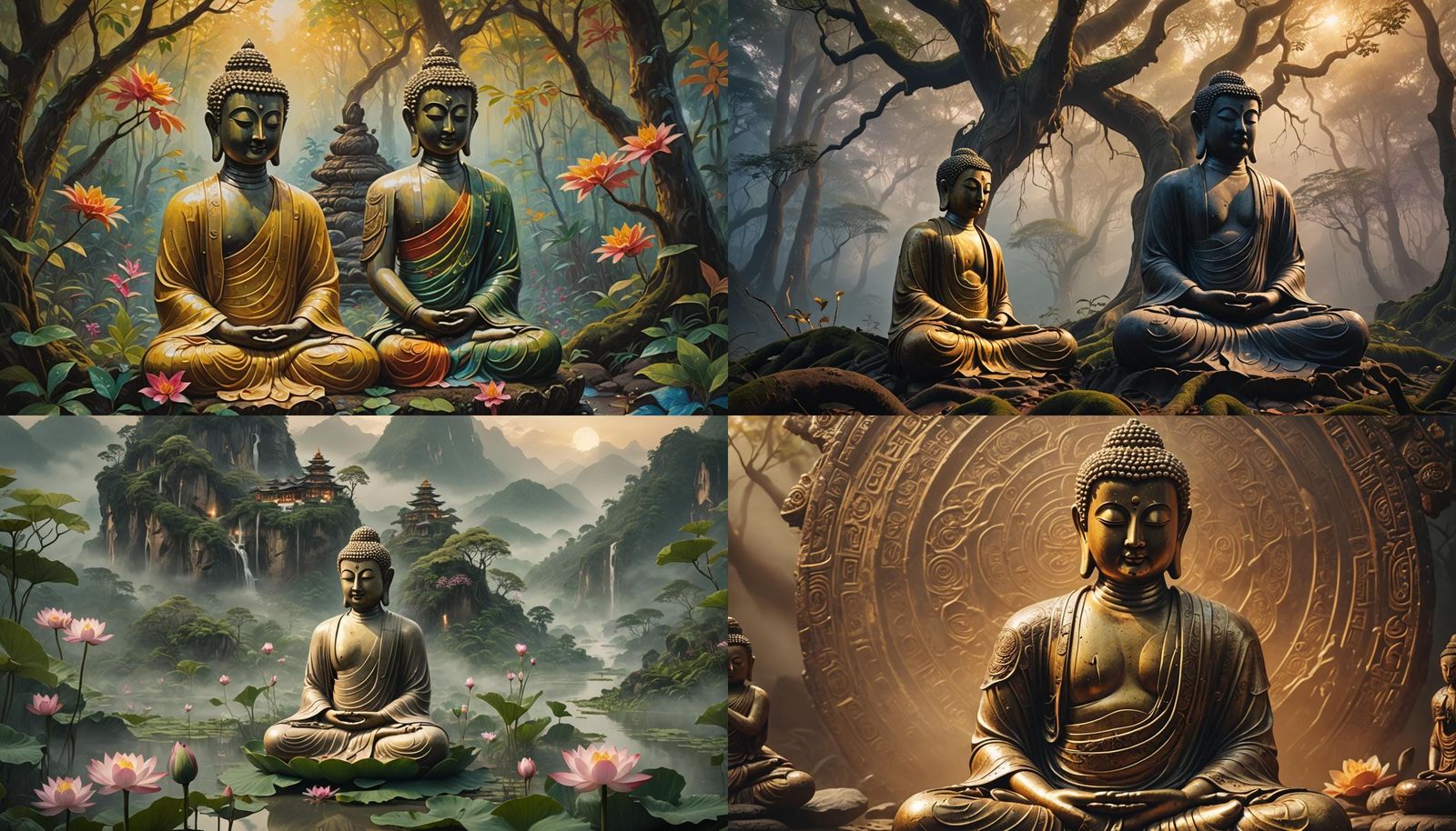 Buddha in a Serene Matte Landscape