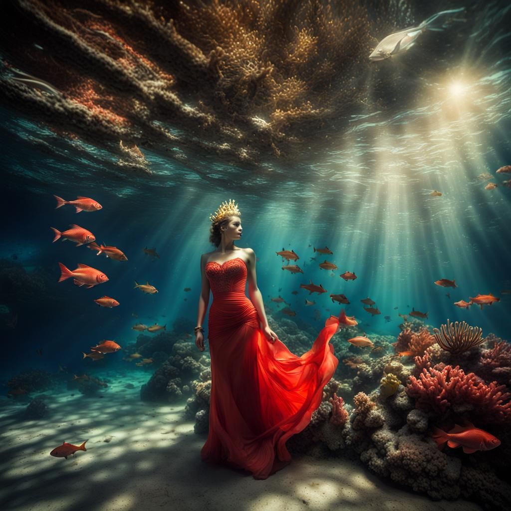 Majestic Siren's Paradise in Vibrant Oceanic Style