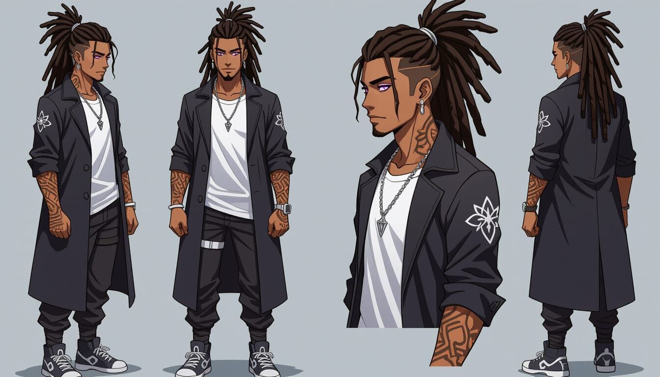 Fantasy Male with Dreadlocks in Manga Scan Style