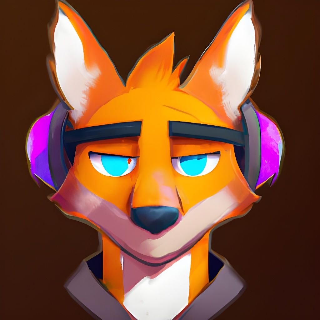 Surreal Fortnite Fox Character in Neon Art
