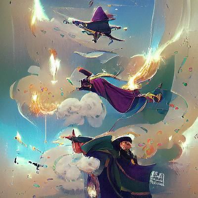 Wizard of the Air in a Fantasy Art Style